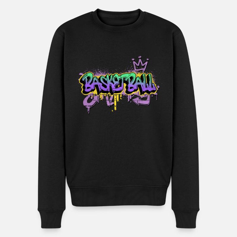 Basketball Graffiti Sprayer Basketballer Sport - Männer Premium Bio Pullover - Schwarz