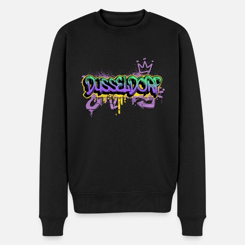 Düsseldorf Deutschland Graffiti Spray Sprayer - Männer Premium Bio Pullover - Schwarz