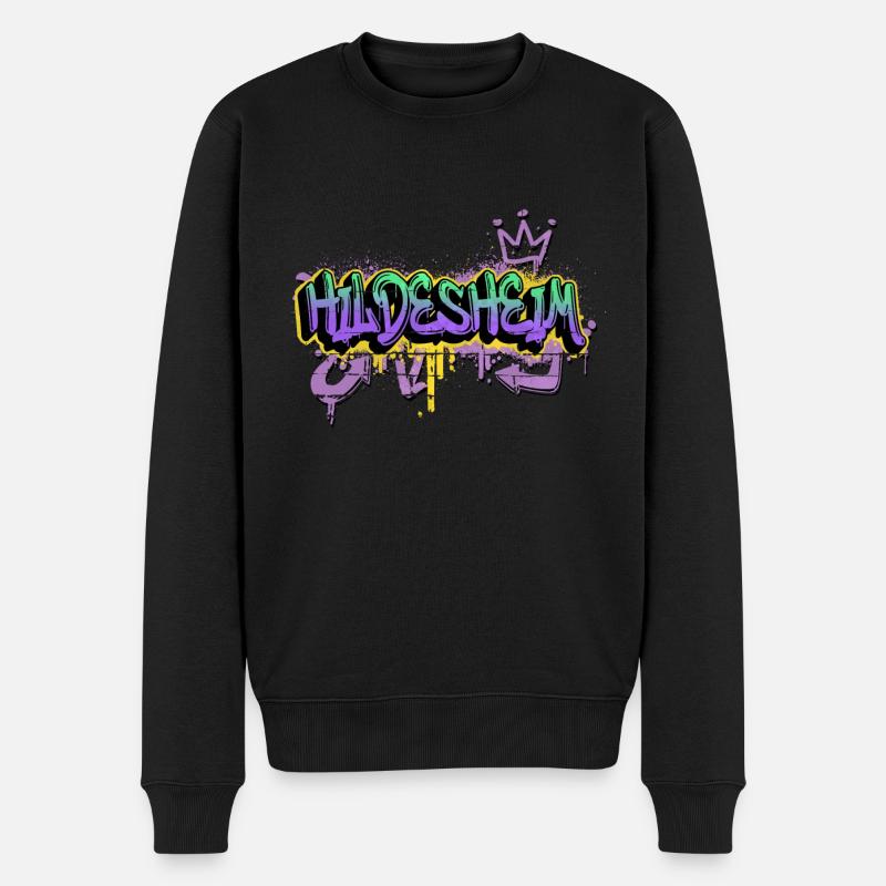 Hildesheim Deutschland Graffiti Spray Sprayer - Männer Premium Bio Pullover - Schwarz