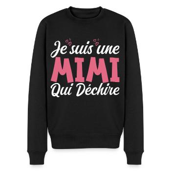 Ich bin eine Mimi, die reißt - Männer Premium Bio Pullover - Schwarz - Vorne - Nico (187cm)