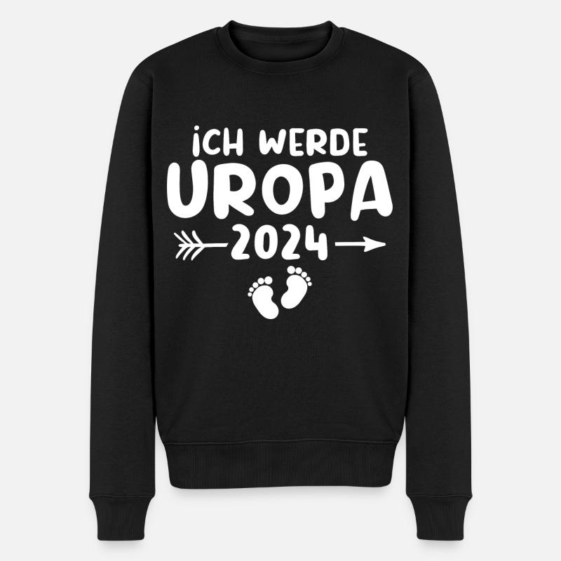 Ich werde Uropa 2024 - Männer Premium Bio Pullover - Schwarz