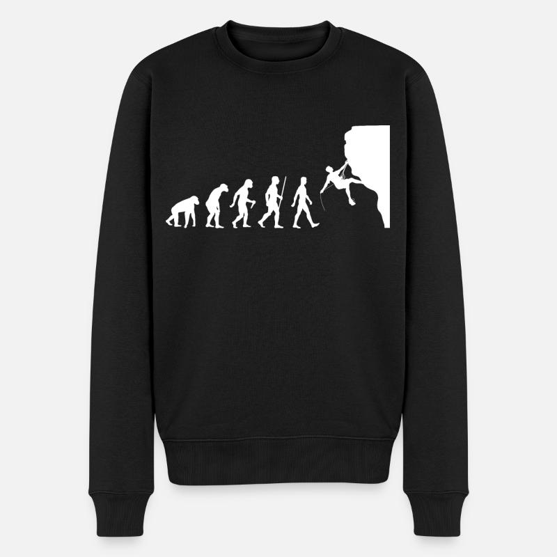 Evolution Klettern - Männer Premium Bio Pullover - Schwarz