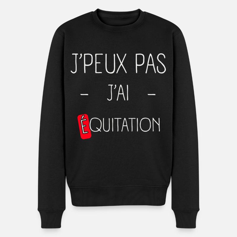 J'peux pas j'ai équitation - Pull Premium bio Homme - noir