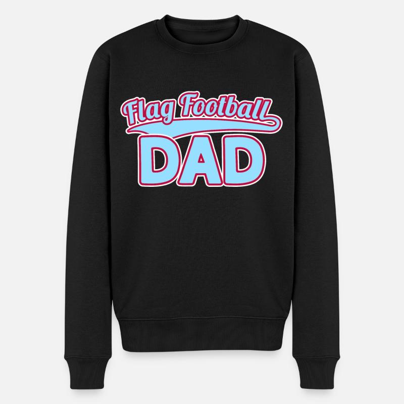 Flag Football Dad - Vater - Männer Premium Bio Pullover - Schwarz