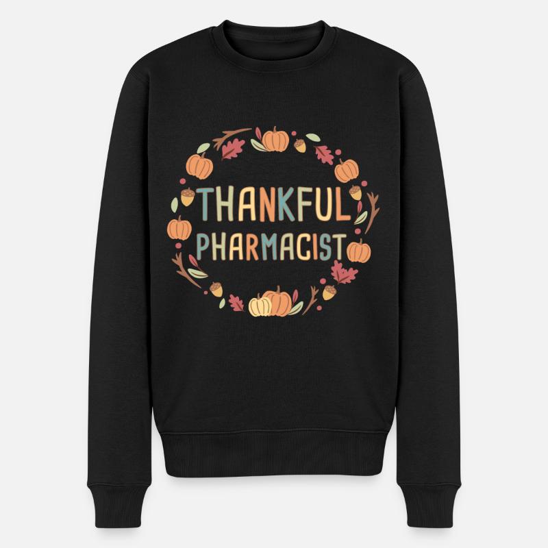 Pharmacist Thanksgiving - Männer Premium Bio Pullover - Schwarz