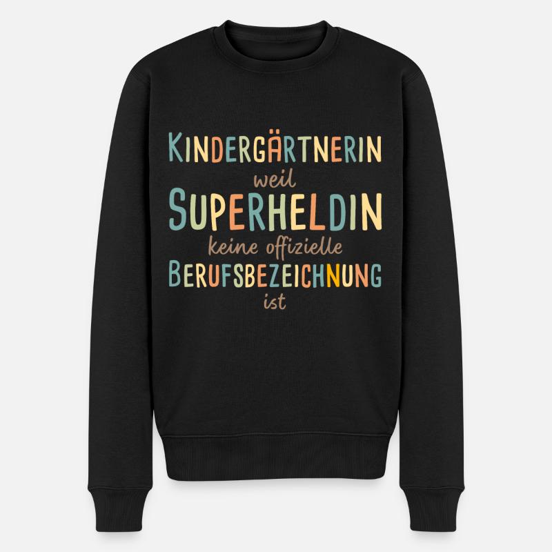 Enseignante de maternelle Super-héroïne Maternelle - Pull Premium bio Homme - noir