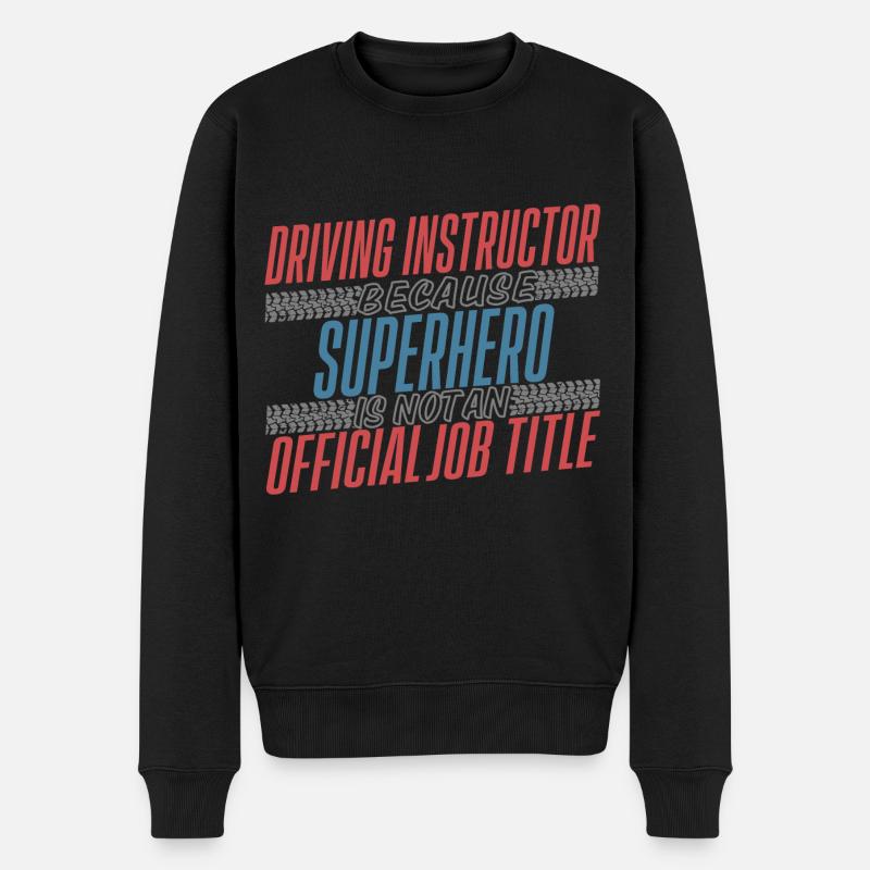 Instructeur de conduite Superhero Auto-école - Pull Premium bio Homme - noir