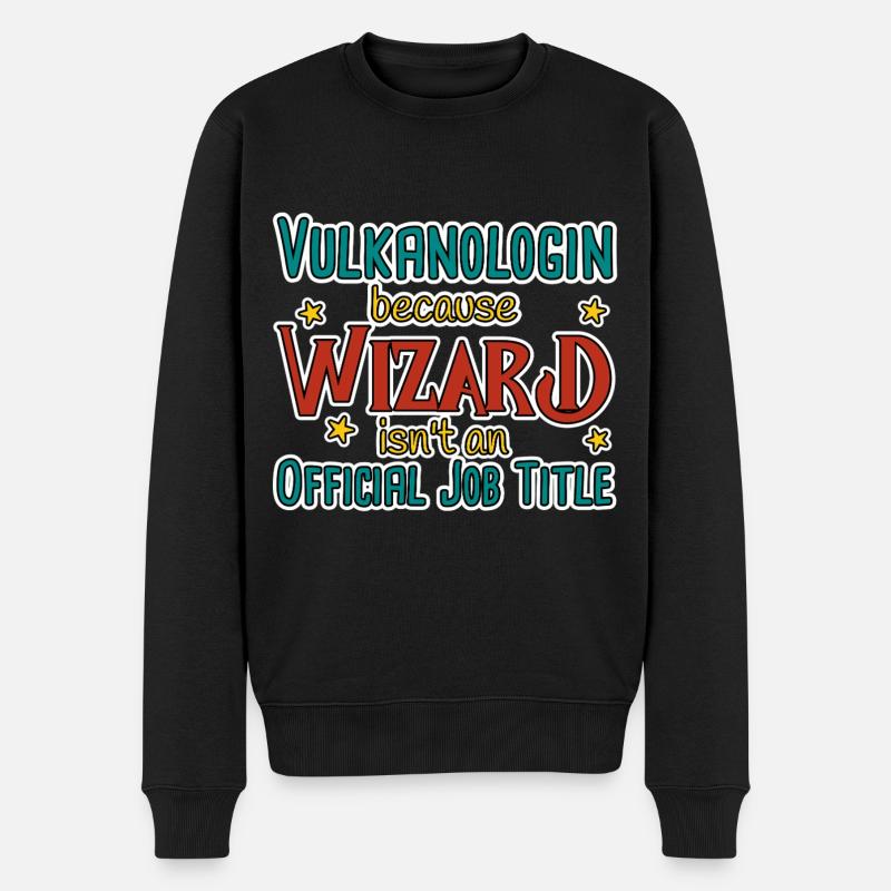 Volcanologue Sorcier Volcanologie - Pull Premium bio Homme - noir