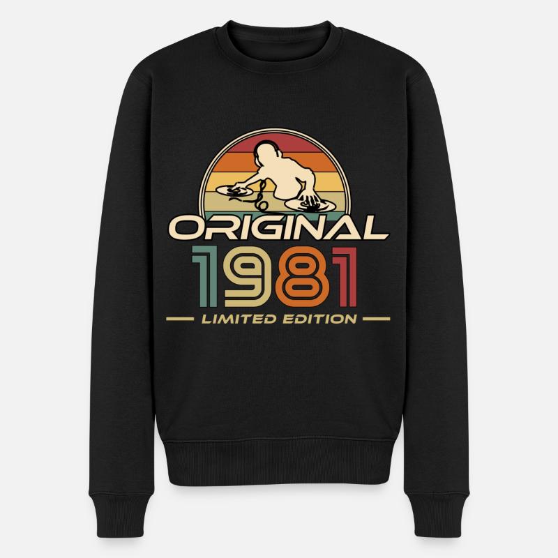 1981 - Männer Premium Bio Pullover - Schwarz