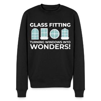 Verglaser Fenster Glasbeschlag Monteur Glasarbeiten - Männer Premium Bio Pullover - Schwarz - Vorne - Nico (187cm)