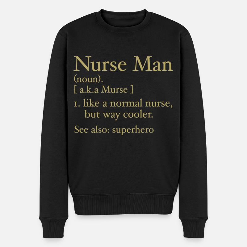 Lustiger Krankenpfleger Mann Definition - Männer Premium Bio Pullover - Schwarz