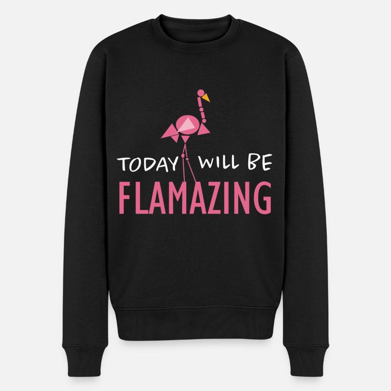 Flamingo - Männer Premium Bio Pullover - Schwarz