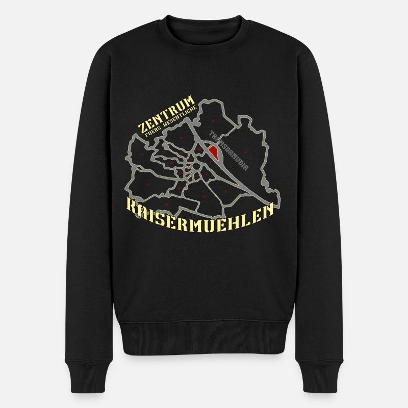 Kaisermühlen - Männer Premium Bio Pullover - Schwarz