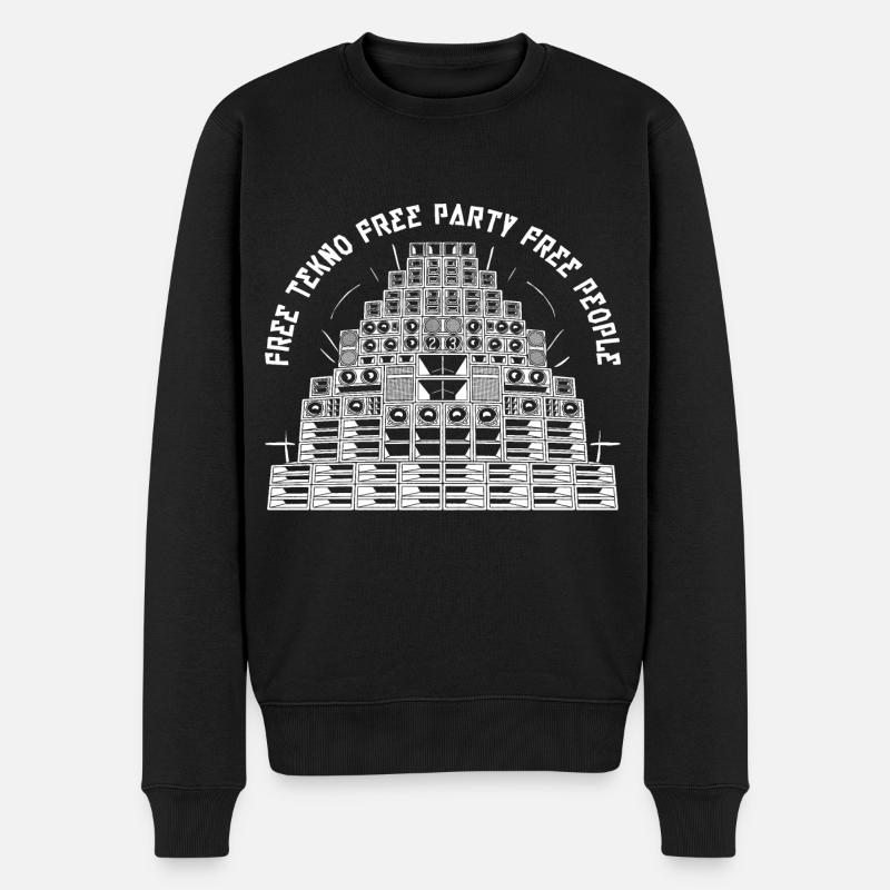 Free Tekno Free Party Freie Leute - Männer Premium Bio Pullover - Schwarz
