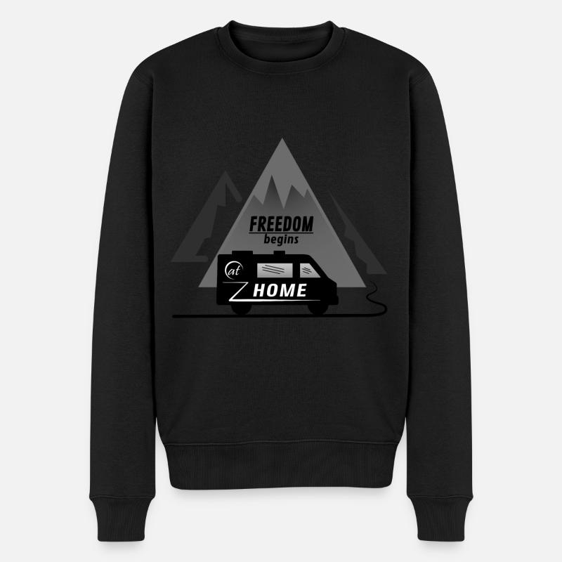 VAN HOME - Männer Premium Bio Pullover - Schwarz