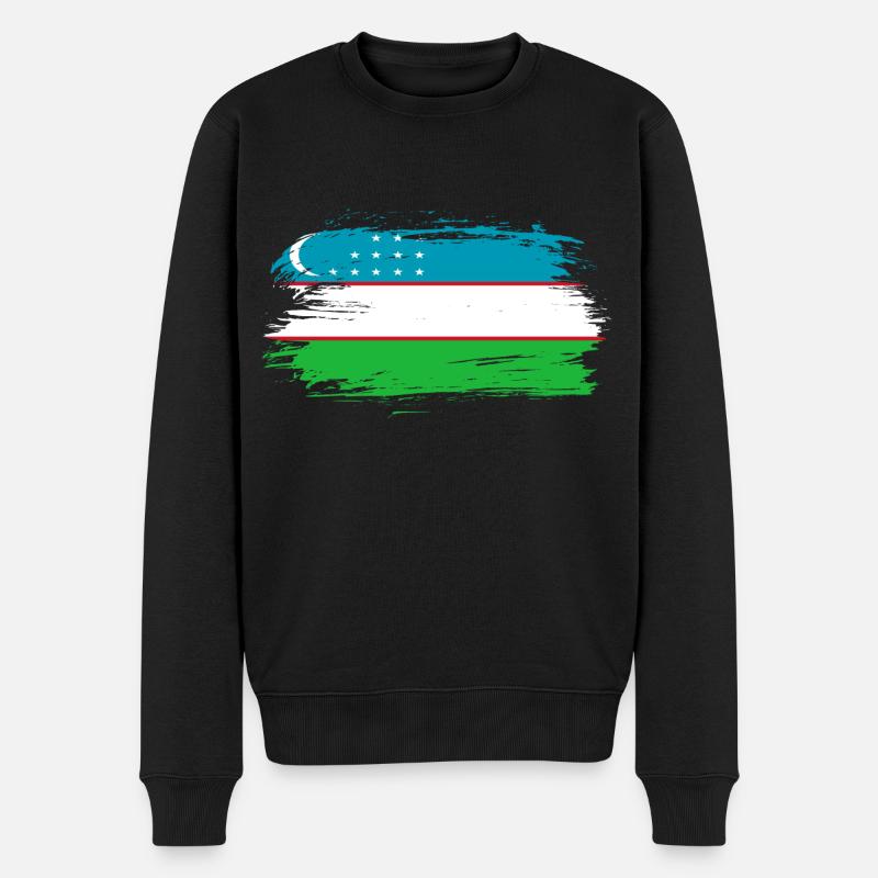 Drapeau drapeau Ouzbékistan - Pull Premium bio Homme - noir