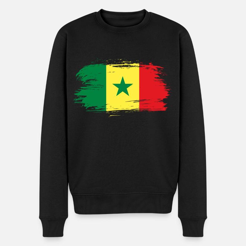 Drapeau drapeau sénégalais - Pull Premium bio Homme - noir