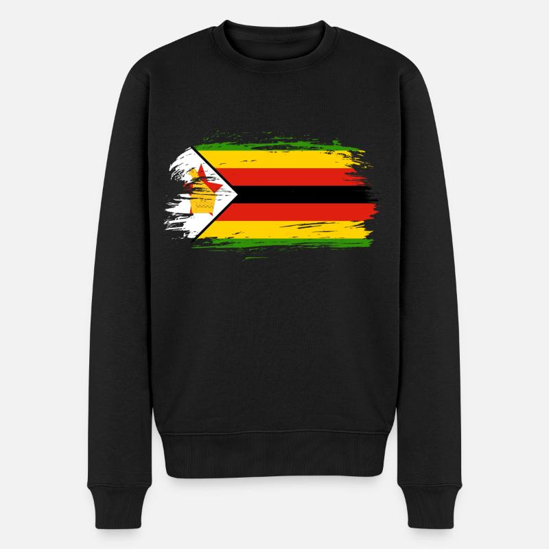 Simbabwe Flagge Fahne - Männer Premium Bio Pullover - Schwarz