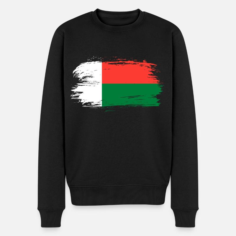 Madagaskar Flagge Fahne - Männer Premium Bio Pullover - Schwarz
