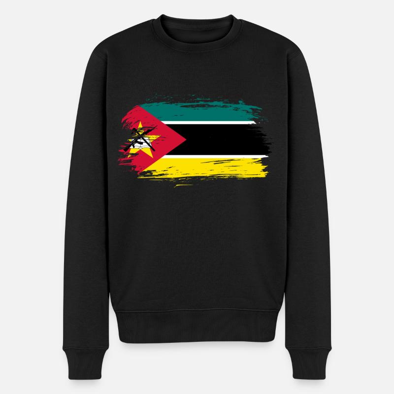 Mosambik Fahne Flagge - Männer Premium Bio Pullover - Schwarz