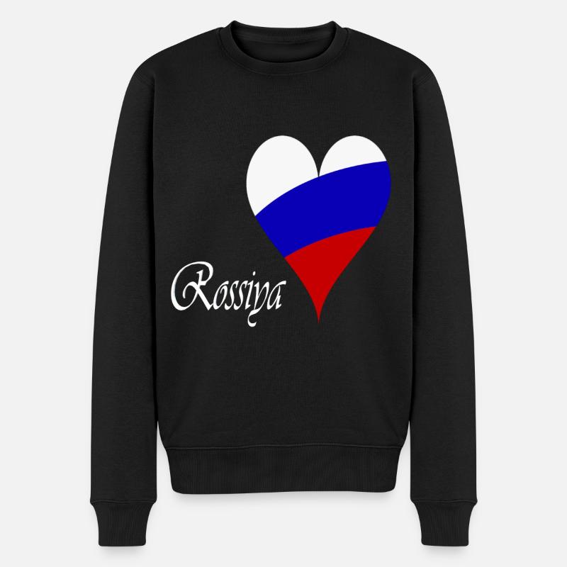 Russland Design - Männer Premium Bio Pullover - Schwarz