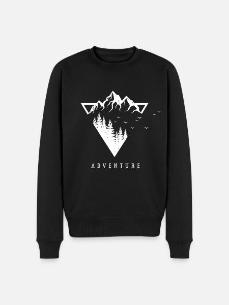 Modern Geometric Nature Mountains Adventure - Men's Premium Organic Jumper - black