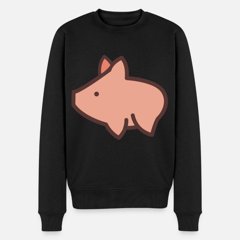 kleines Schweinchen - Männer Premium Bio Pullover - Schwarz