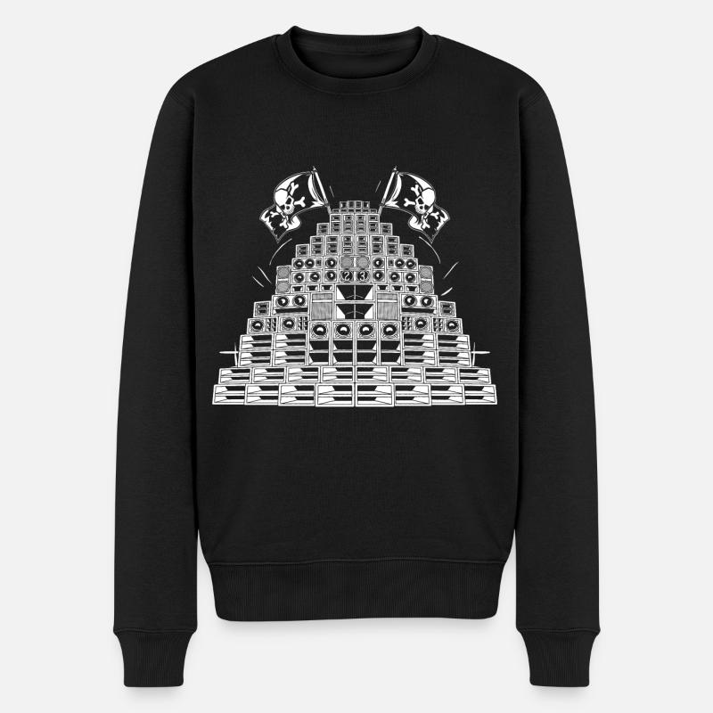 Piraten-Soundsystem - Männer Premium Bio Pullover - Schwarz
