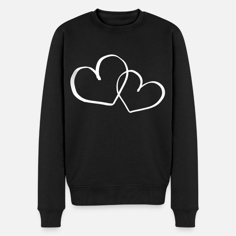 Herzen Symbol - Männer Premium Bio Pullover - Schwarz