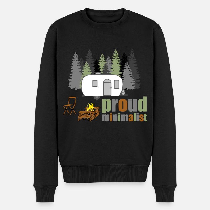 Camping minimalistisch - Männer Premium Bio Pullover - Schwarz