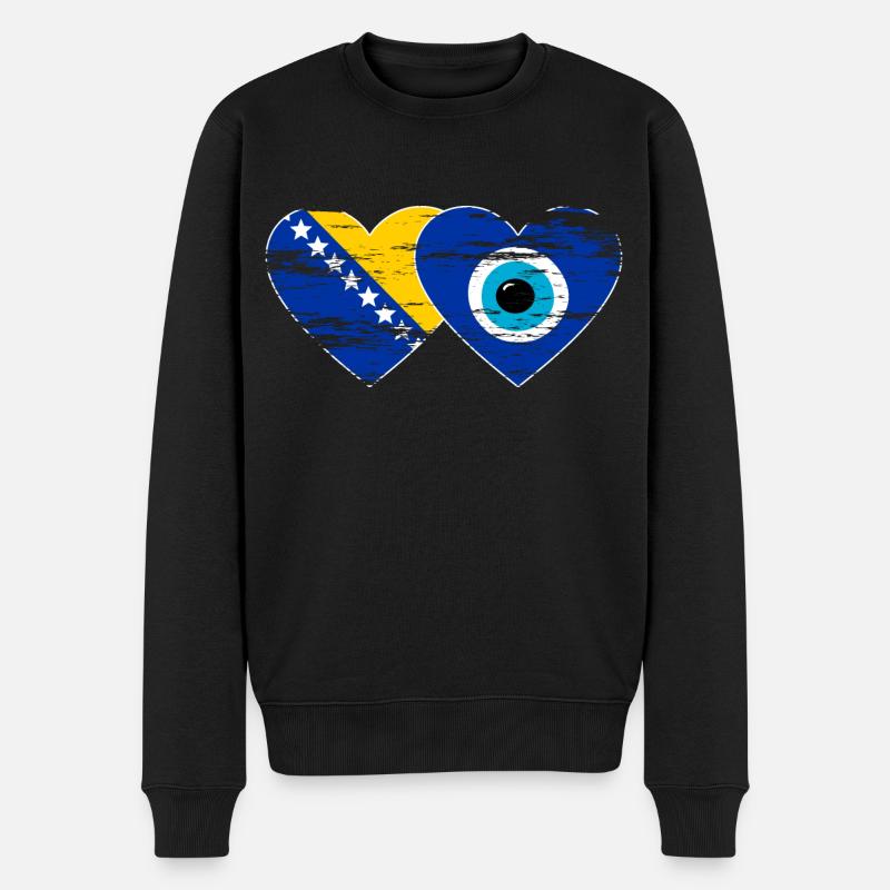 Drapeau de Bosnie Nazarpearl utilisé - Pull Premium bio Homme - noir