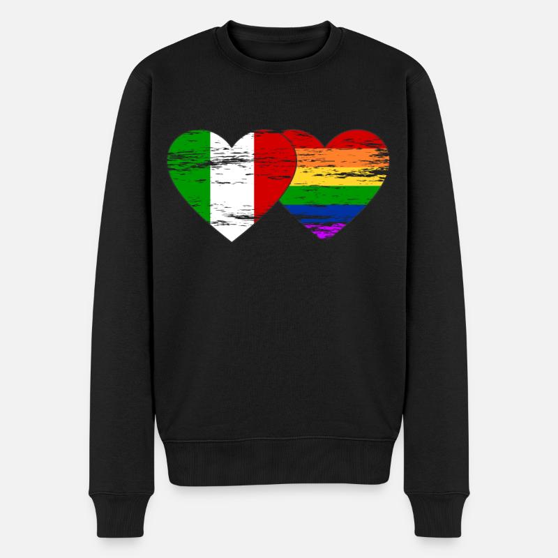 Drapeau arc-en-ciel de l’Italie utilisé - Pull Premium bio Homme - noir