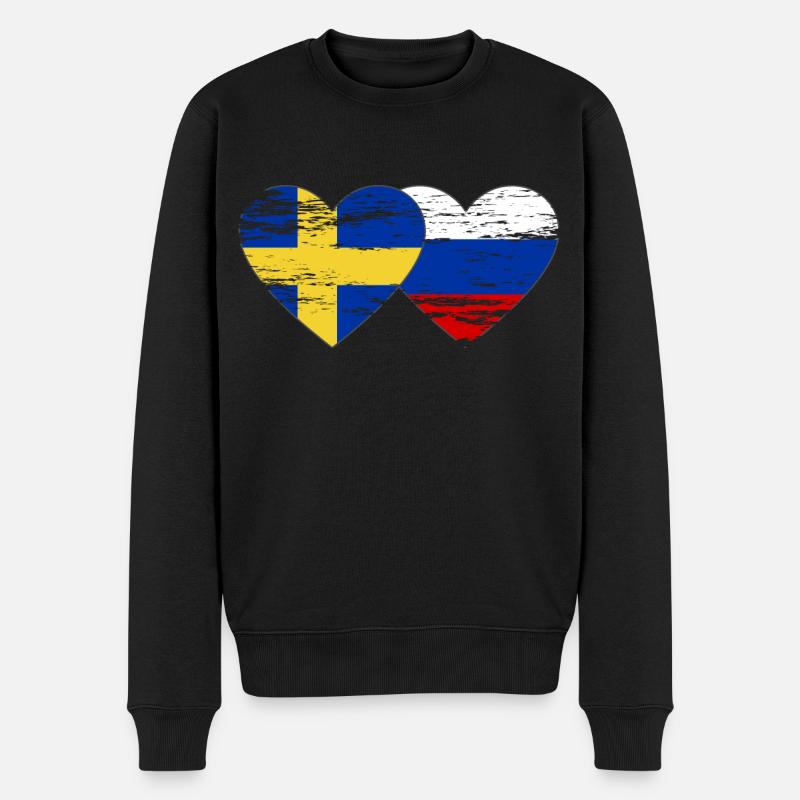 Suède Drapeau russe utilisé - Pull Premium bio Homme - noir