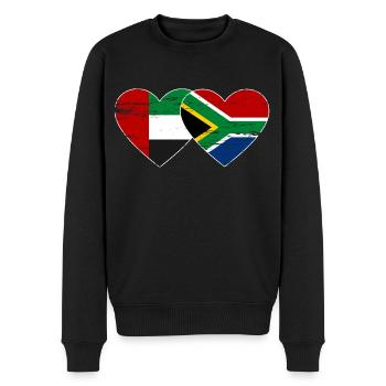Vereinigte Arabische Emirate Südafrika Flagge Herz - Männer Premium Bio Pullover - Schwarz - Vorne - Nico (187cm)