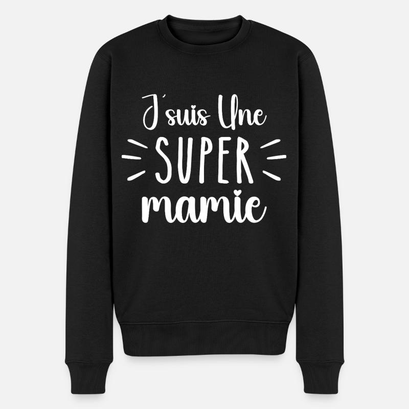 Super mamie, cadeau grand-mère - Pull Premium bio Homme - noir