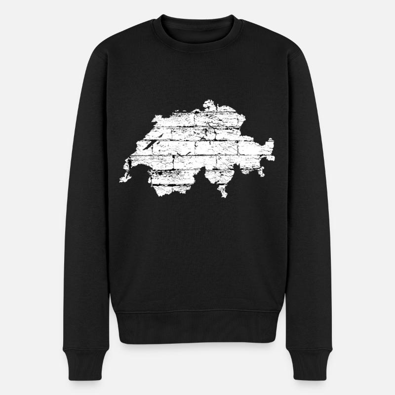 Schweiz - Männer Premium Bio Pullover - Schwarz