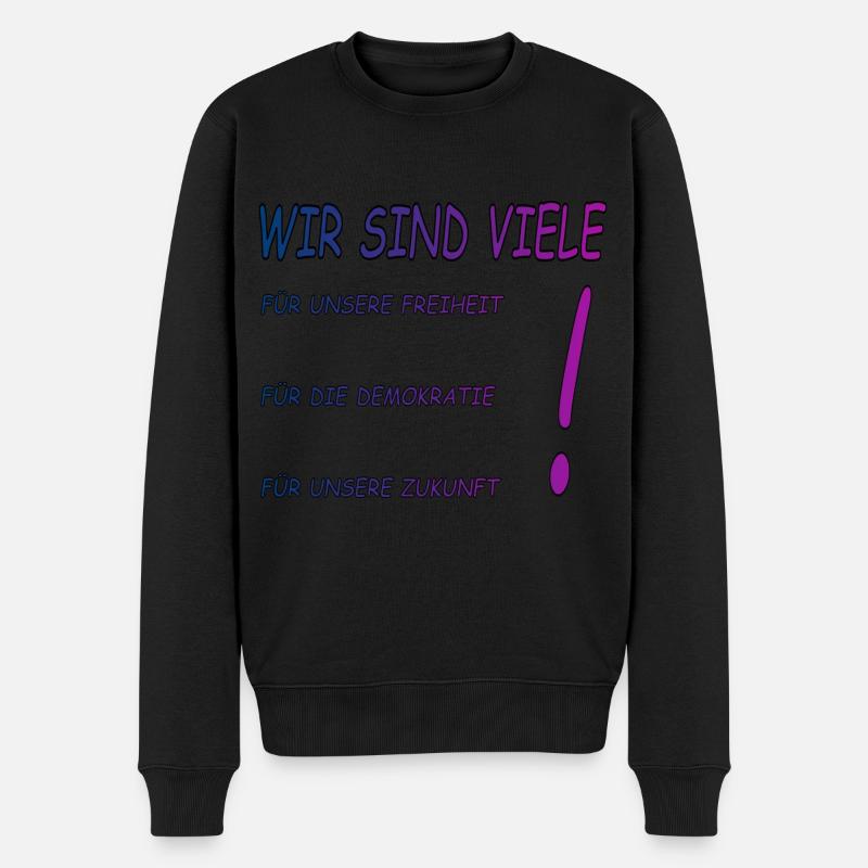 Wir sind viele - Männer Premium Bio Pullover - Schwarz