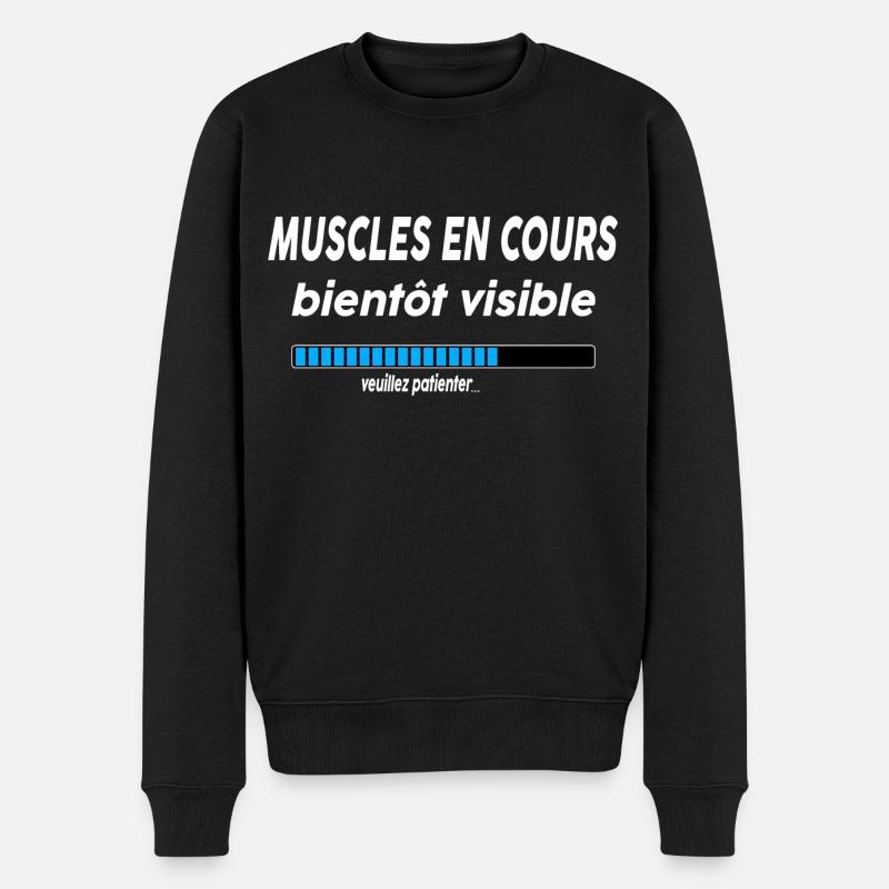 muscles en cours bientôt visible - Pull Premium bio Homme - noir