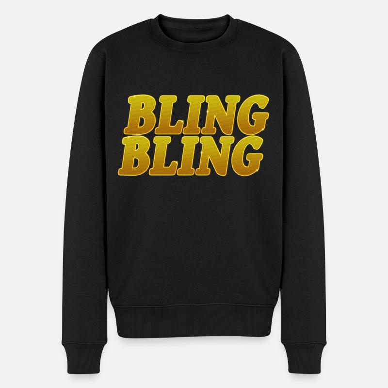 Bling Bling - Männer Premium Bio Pullover - Schwarz