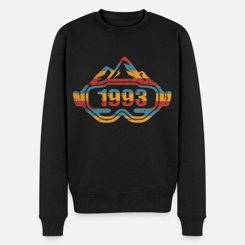 Skibrille Langlaufski Skifahrer 1993 Geburtstag - Männer Premium Bio Pullover - Schwarz