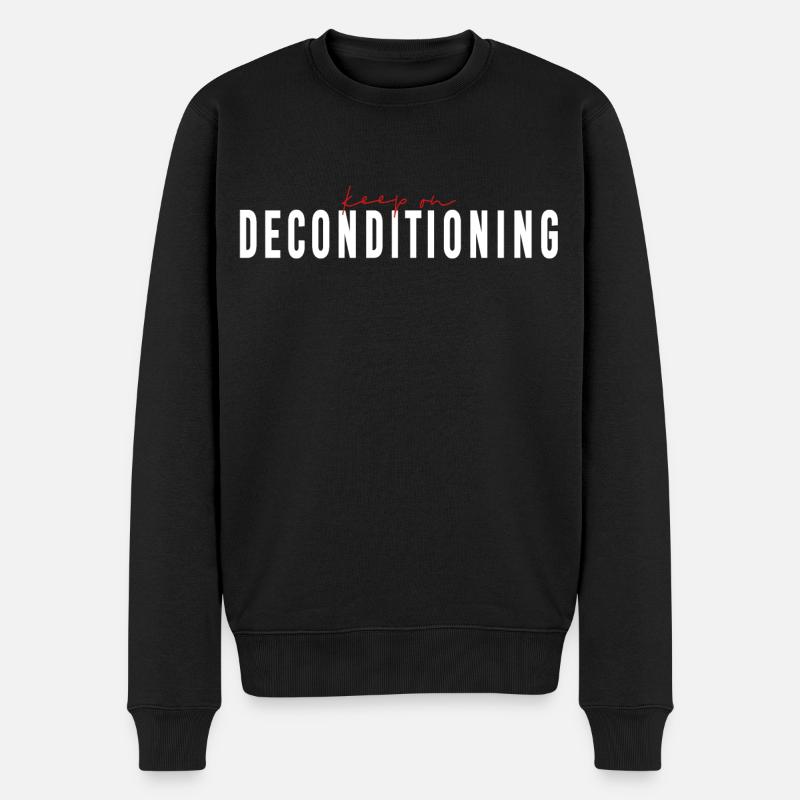 keep on DECONDITIONING - Human Design - Männer Premium Bio Pullover - Schwarz