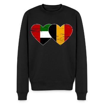 Vereinigte Arabische Emirate Belgien Flagge Herz - Männer Premium Bio Pullover - Schwarz - Vorne - Nico (187cm)