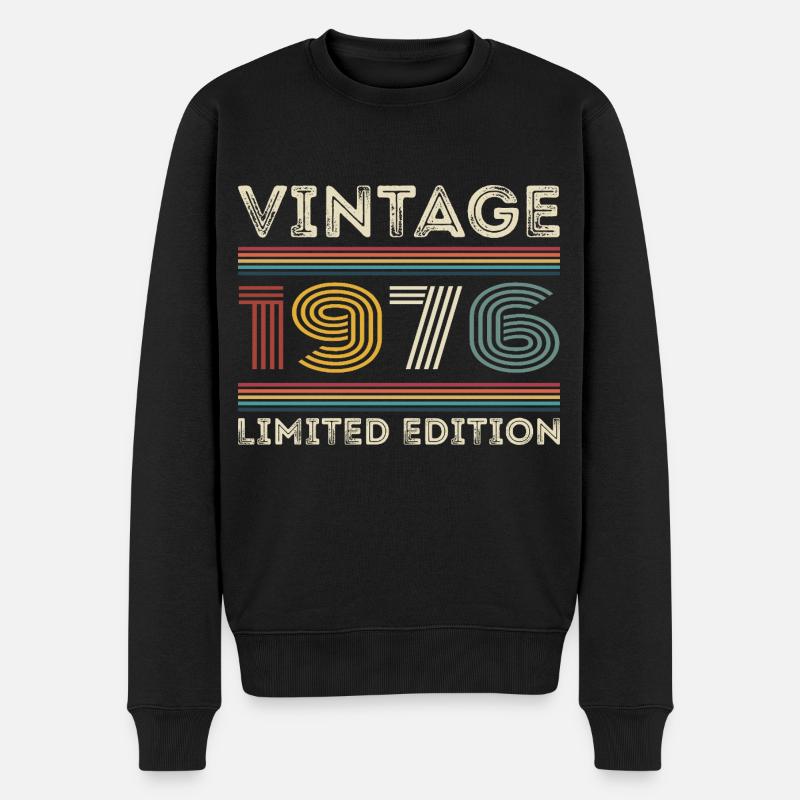 1976 Geburtstag 1976 Retro 1976 Geschenk 1976 - Männer Premium Bio Pullover - Schwarz