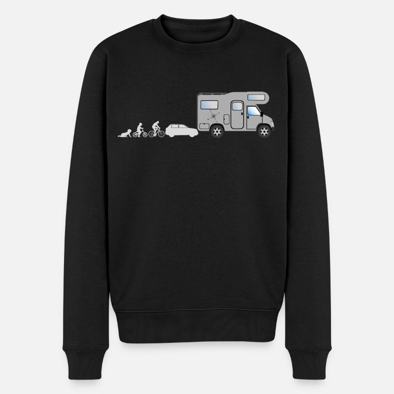 Evolution Camper - Männer Premium Bio Pullover - Schwarz