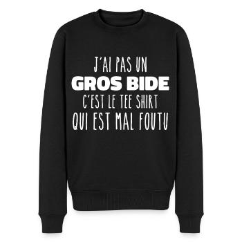 Ich habe keinen dicken Bauch, es ist das Geschenk-T-Shirt - Männer Premium Bio Pullover - Schwarz - Vorne - Nico (187cm)