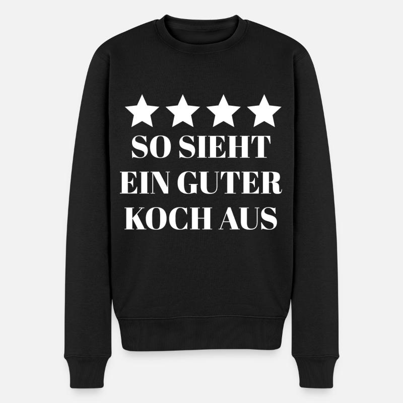 4 Sterne Koch - Männer Premium Bio Pullover - Schwarz