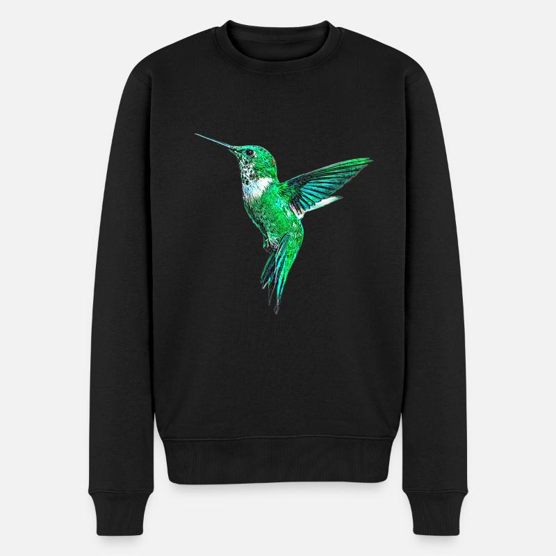 Kolibri - Männer Premium Bio Pullover - Schwarz
