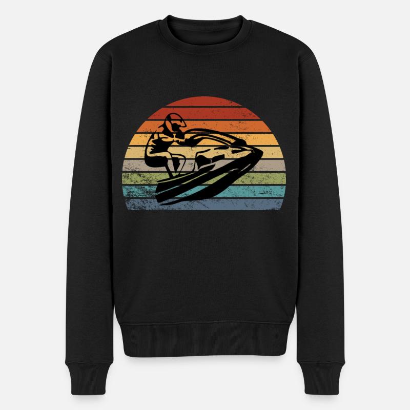jet ski - Männer Premium Bio Pullover - Schwarz
