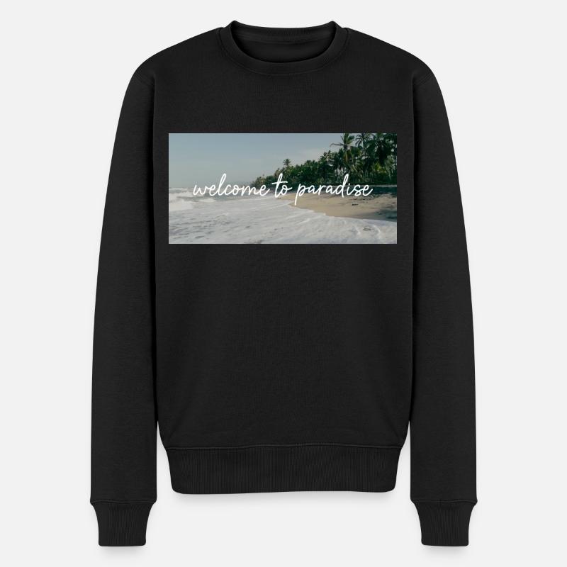 welcome to paradise | Paradise | Strand - Männer Premium Bio Pullover - Schwarz