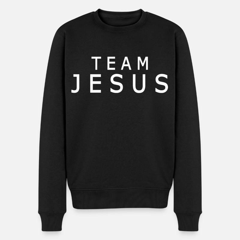 Team jesus - Männer Premium Bio Pullover - Schwarz